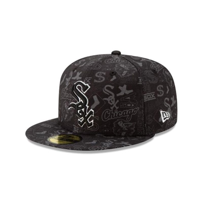 Chicago White Sox Gorra | New Era MLB Sketched 59fifty Fitted Cap Mexico - Negros
